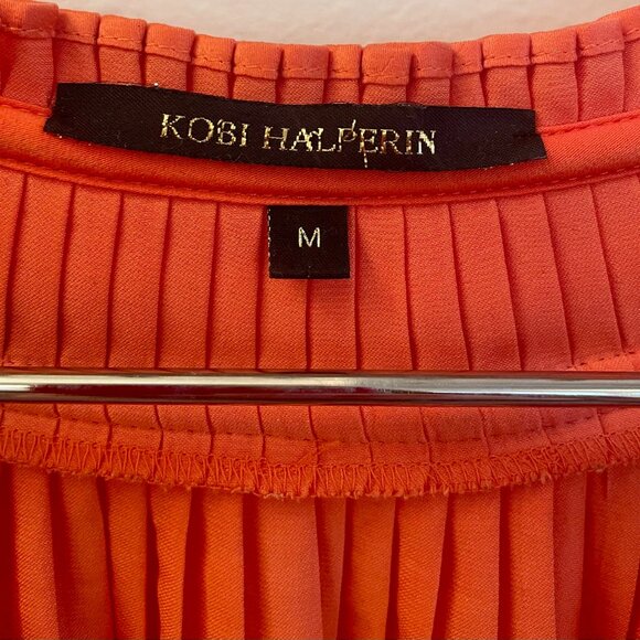 KOBI HALPERIN Alaina Pleated V-Neck Blouse  Size M - Picture 5 of 6